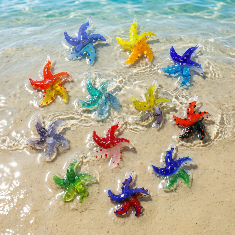 Aquarium Marine - Mini Glass Starfish Pendant Colorful Cute