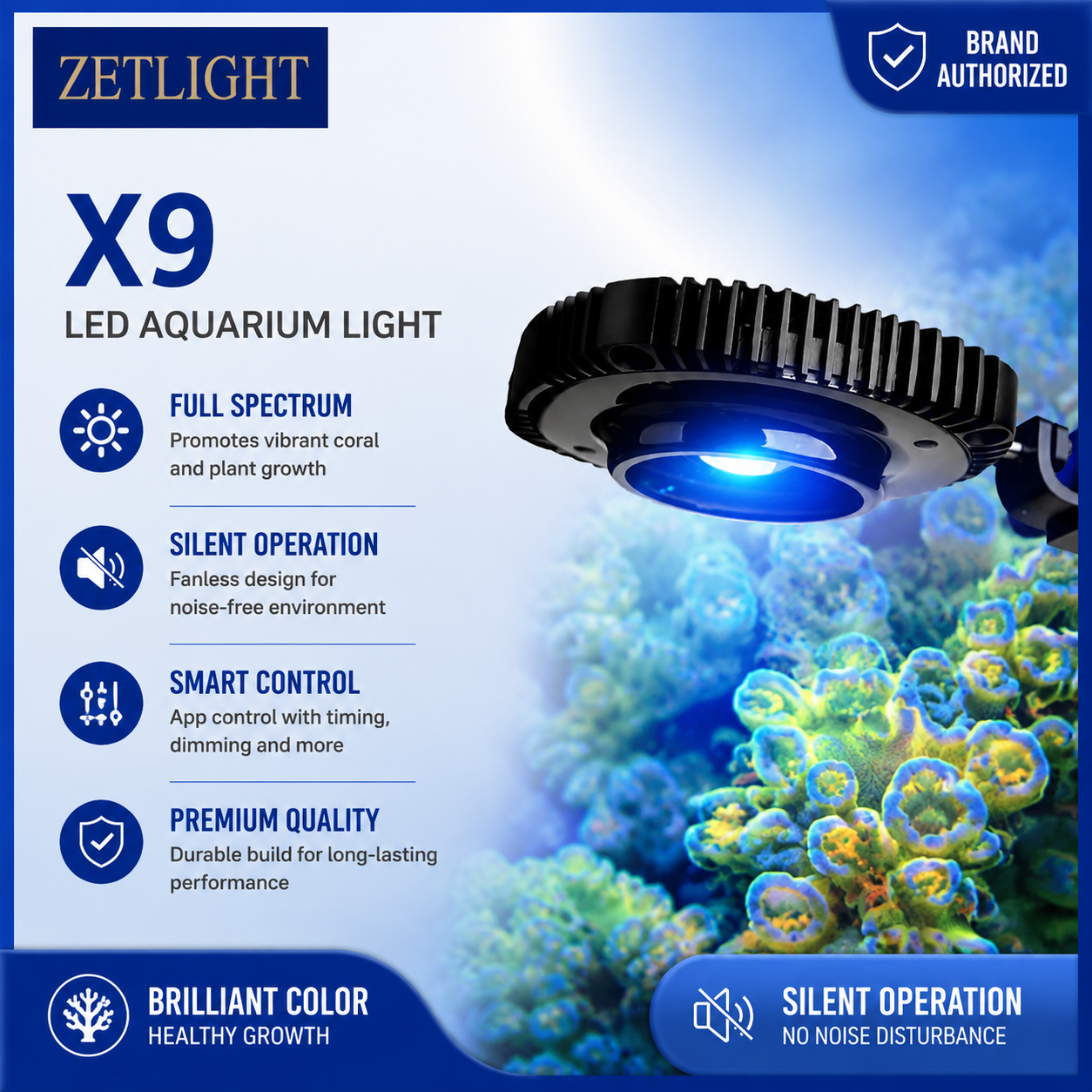 Aquarium Marine Fishes - ZETLIGHT X9 96W Bluetooth & WiFi